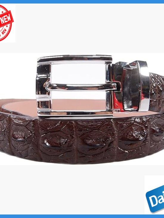 Genuine Crocodile Backbone Skin Leather Belt 40\